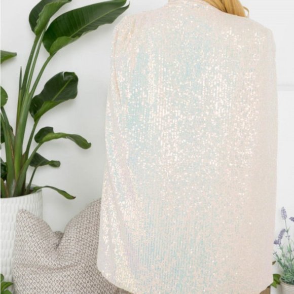 stunning sequin cape blazer - Picture 2 of 4